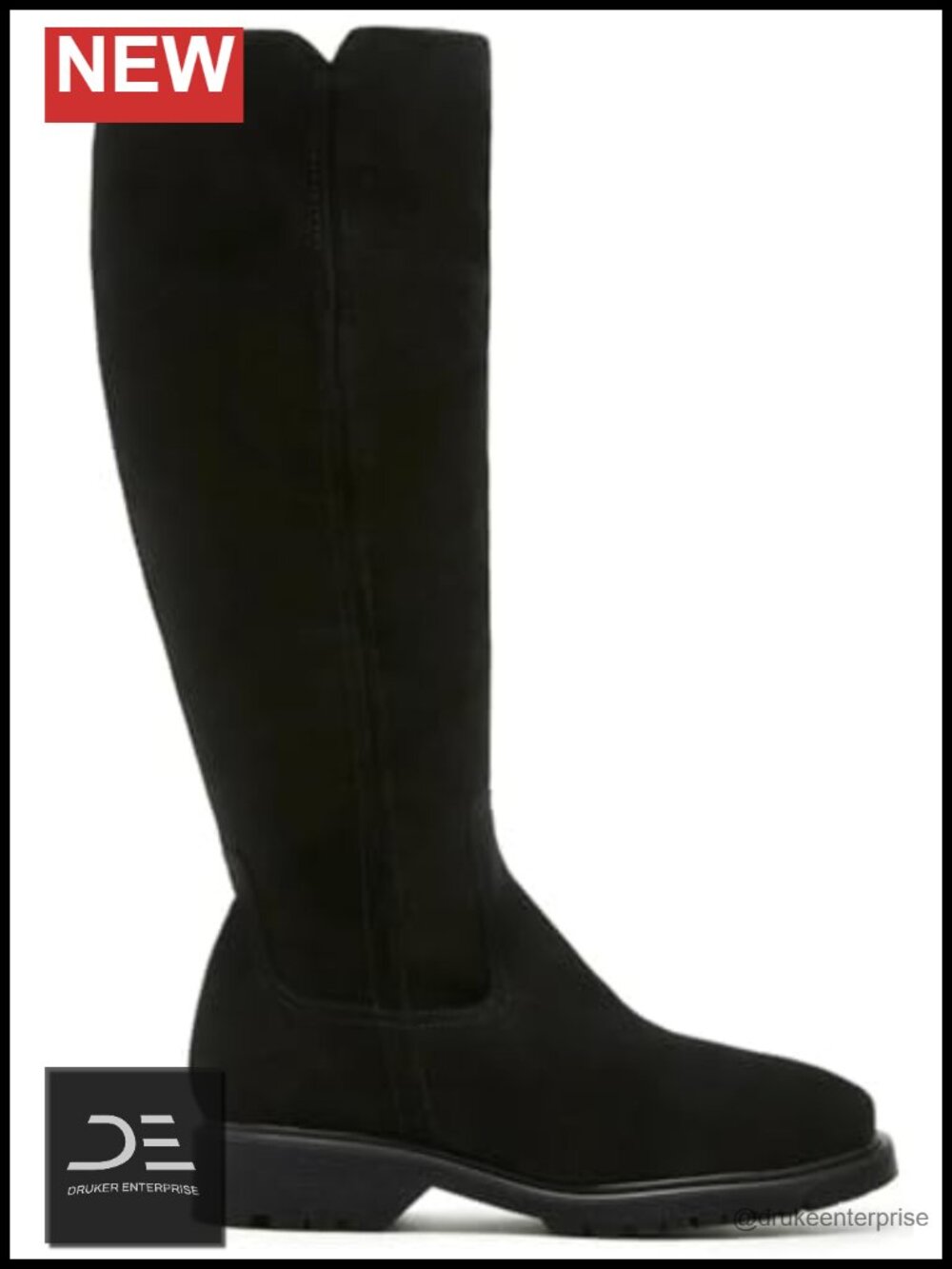 La Canadienne Harry Knee-High Leather Boots with Platform Heels, Faux Fur